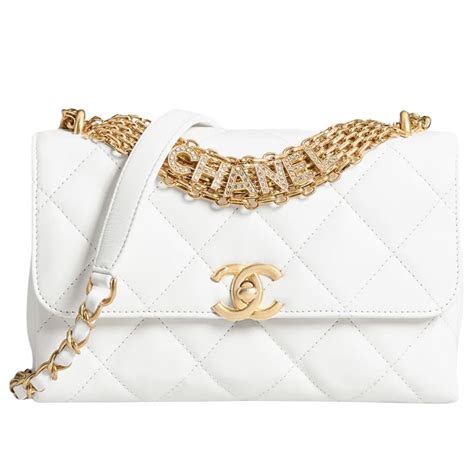 chanel bag white|white chanel crossbody bag.